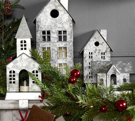 Tin Metal Christmas Houses 